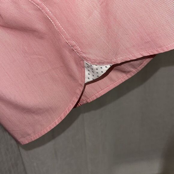 Ted Baker 6/XL Red Sayhi Micro Pin Stripe Short Sleeve Button Shirt - Picture 9 of 16